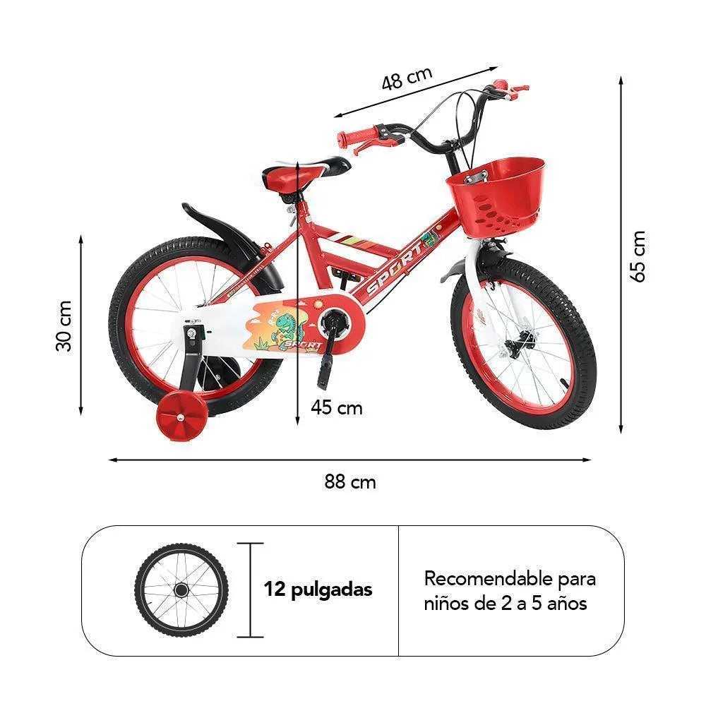 Bicicleta para Niños con Canasta Aro N° 12 A41