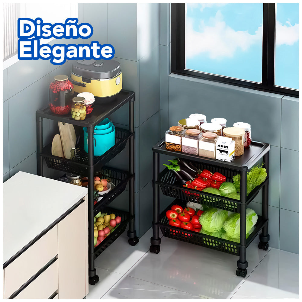 Carrito Organizador 3 Niveles con Ruedas Multiusos YH7