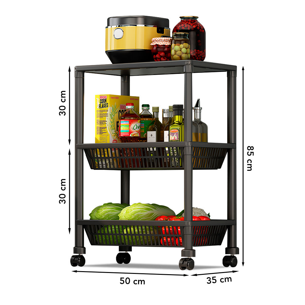 Carrito Organizador 3 Niveles con Ruedas Multiusos YH7