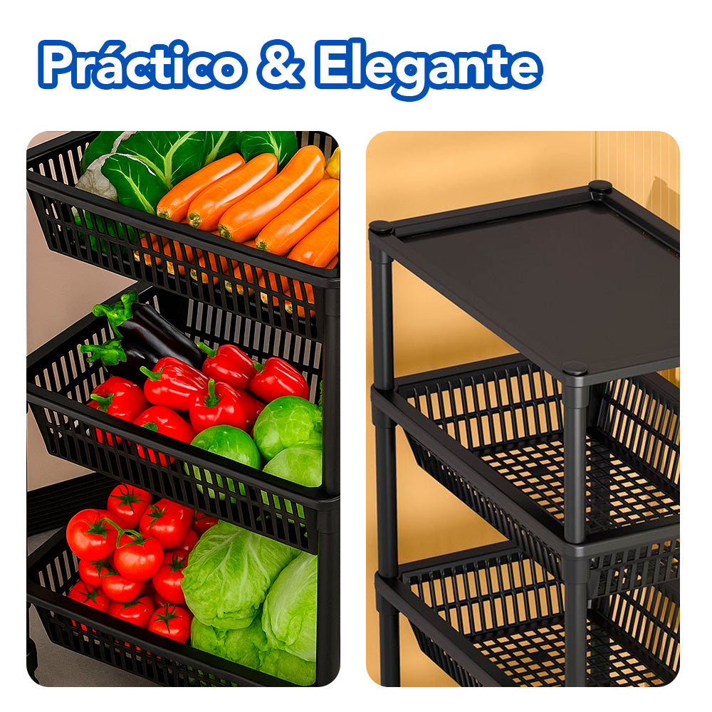Carrito Organizador 4 Niveles con Ruedas Multiusos YH8