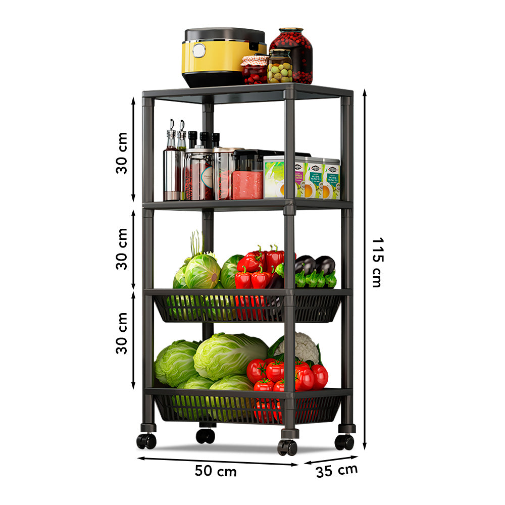 Carrito Organizador 4 Niveles con Ruedas Multiusos YH8