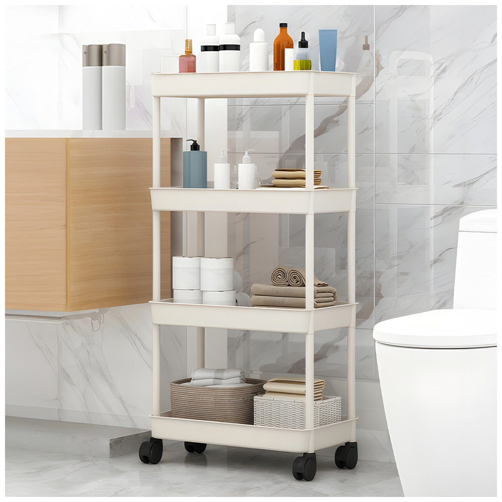 Carrito Organizador Estante 4 Niveles con Ruedas para Baño B24
