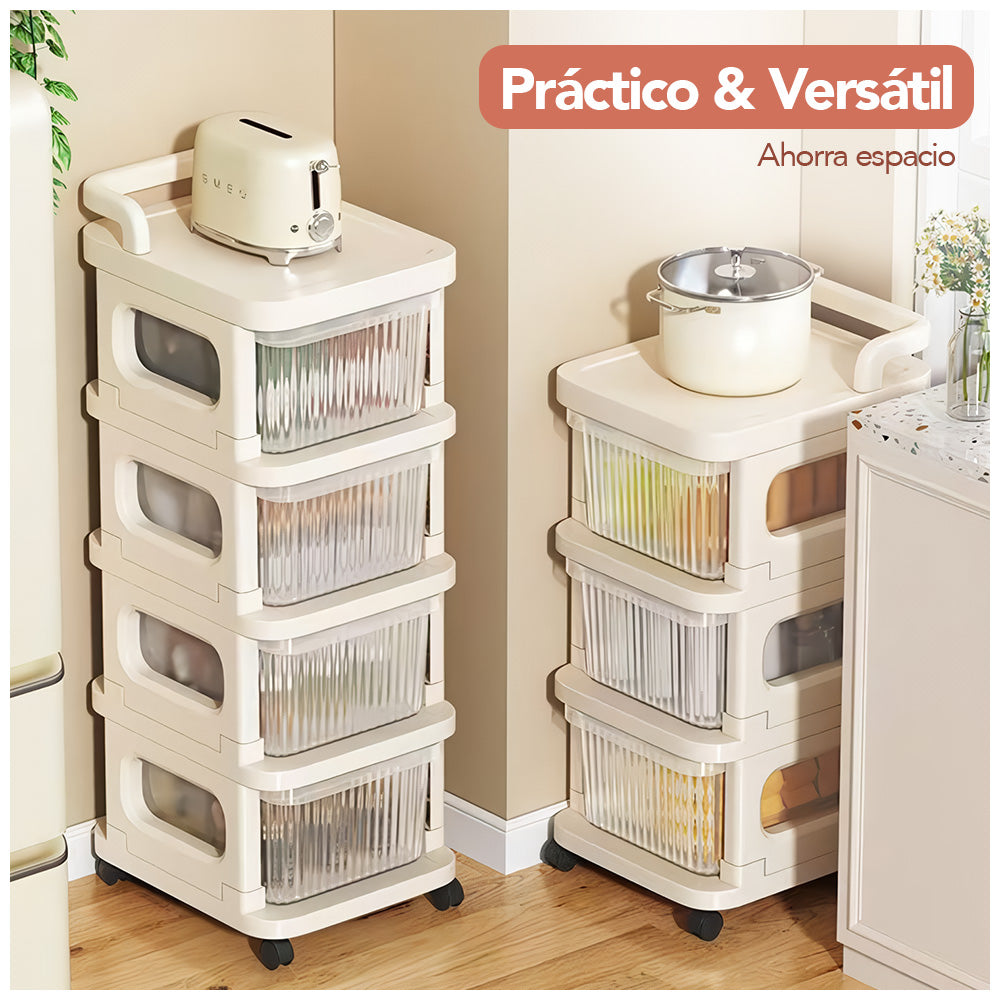 Carrito Organizador 4 Niveles con Ruedas Multiuso Hogar CT4