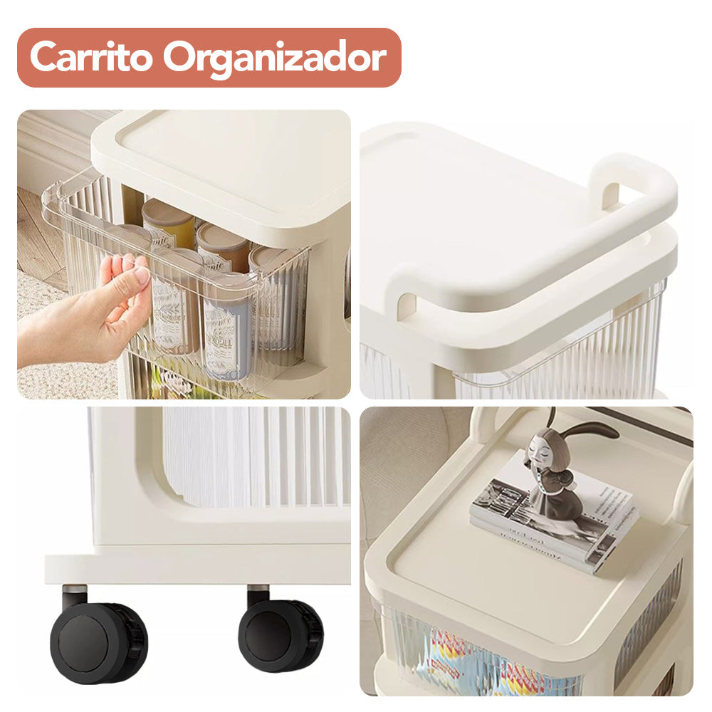 Carrito Organizador 4 Niveles con Ruedas Multiuso Hogar CT4
