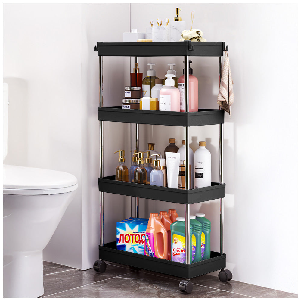 Carrito Organizador Elegante 4 Niveles con Colgadores para Baño AJ8
