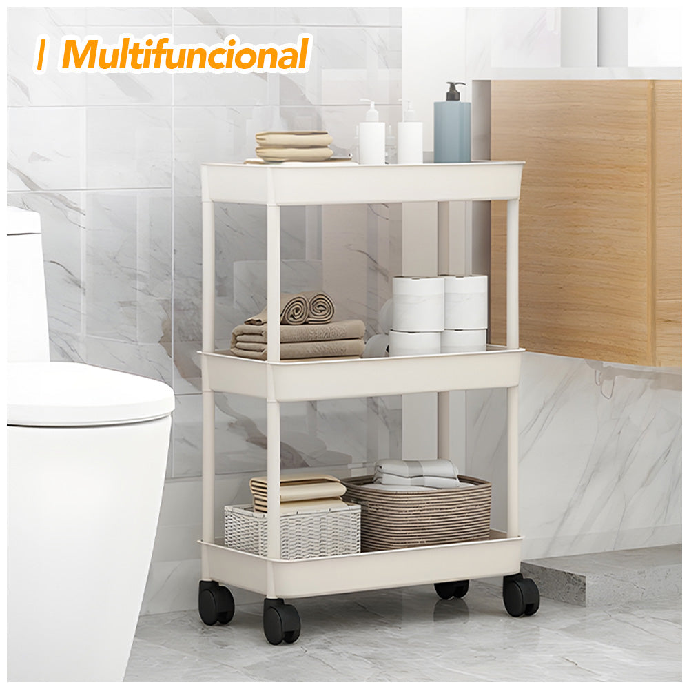 Carrito Organizador Estante 3 Niveles con Ruedas para Cocina B23
