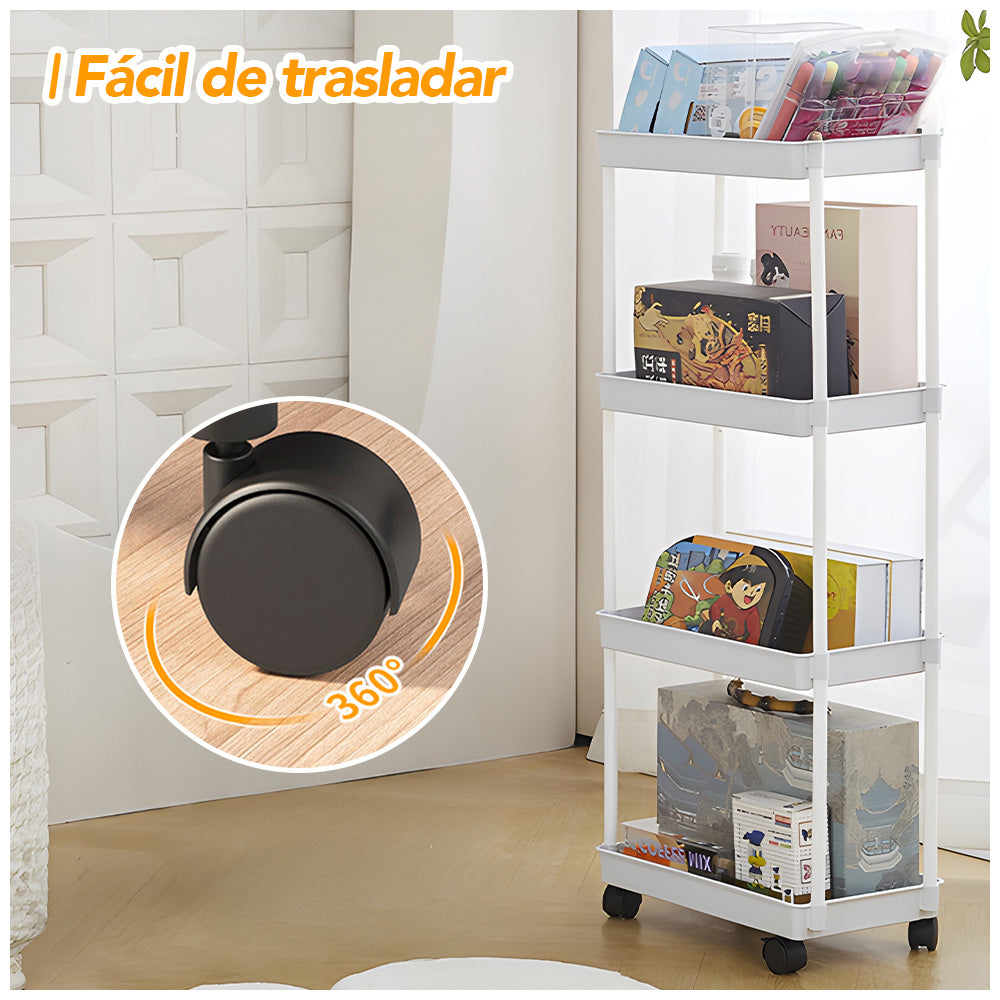 Carrito Organizador Estante 4 Niveles con Ruedas para Cocina B24