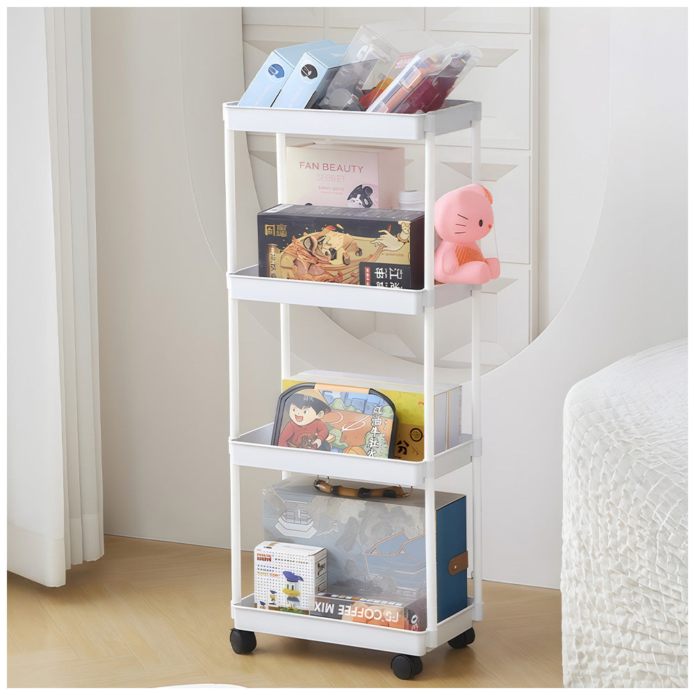 Carrito Organizador Estante 4 Niveles con Ruedas para Dormitorio B24
