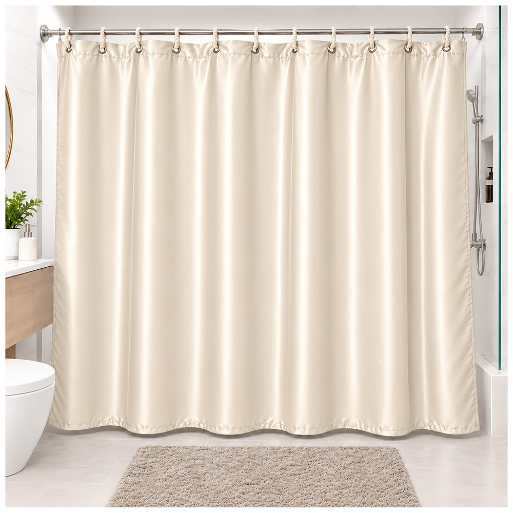 Cortina de Baño Elegante Satinada con Colgadores TH5