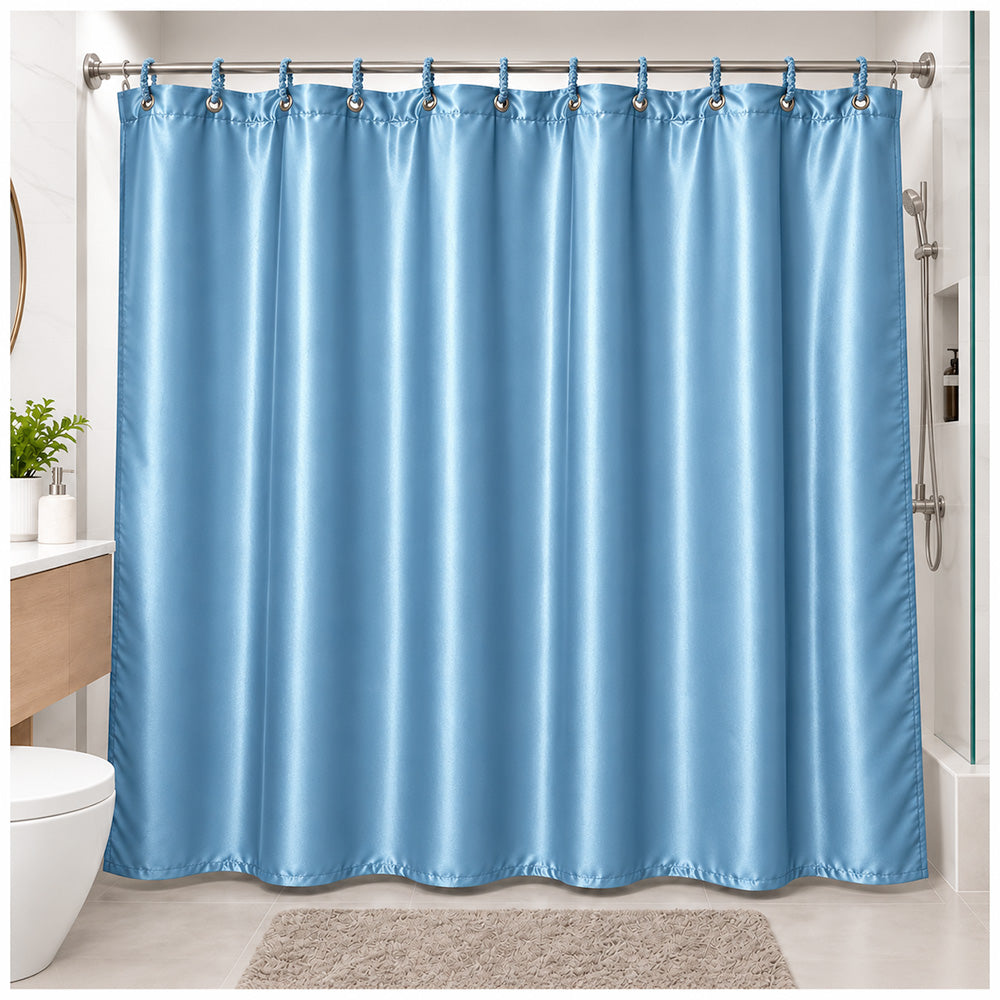 Cortina de Baño Elegante Satinada con Colgadores TH5