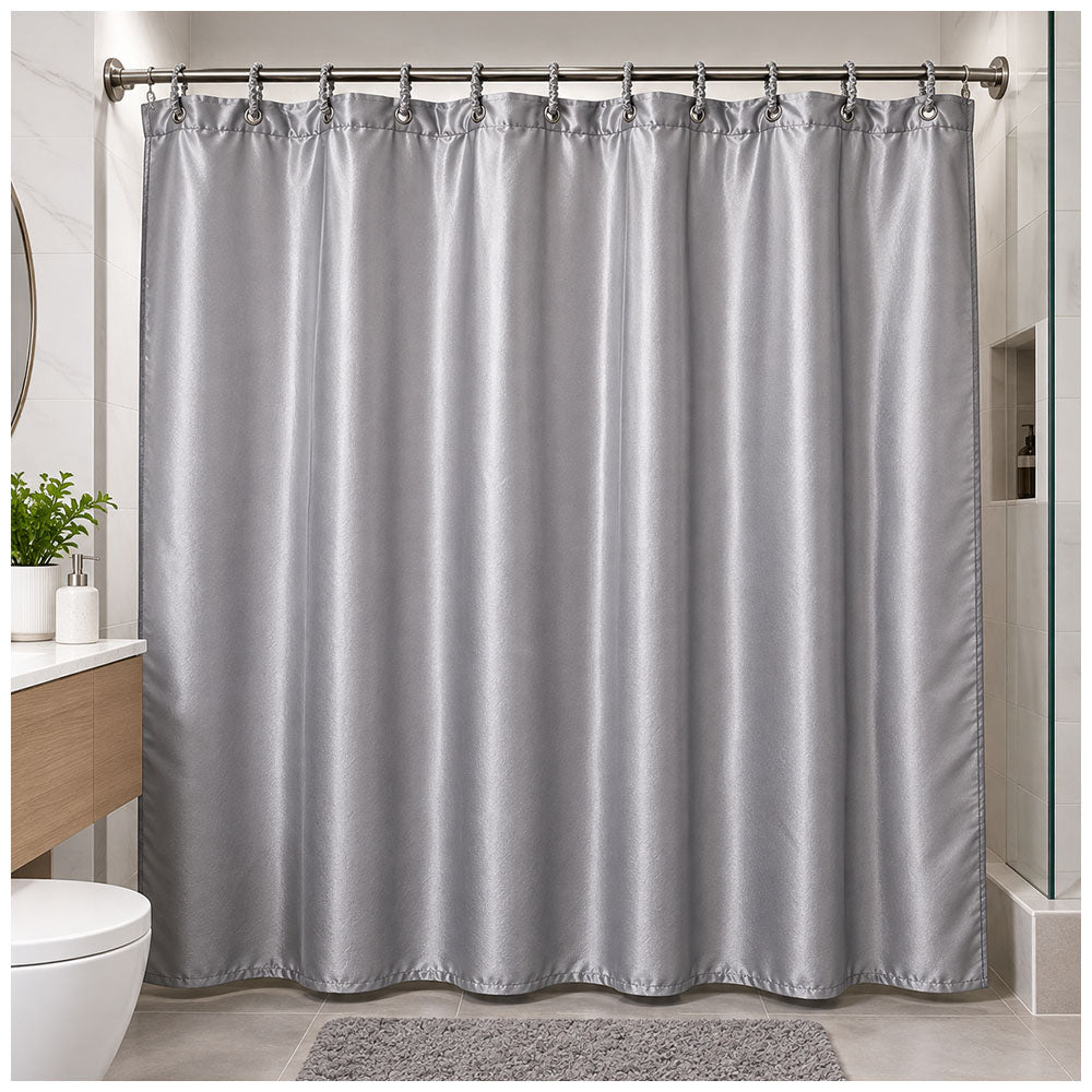 Cortina de Baño Elegante Satinada con Colgadores TH5