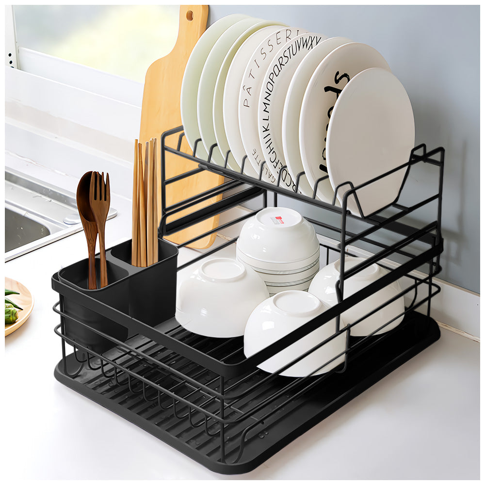 Escurridor de Platos 2 Niveles con Porta Cubiertos JL1