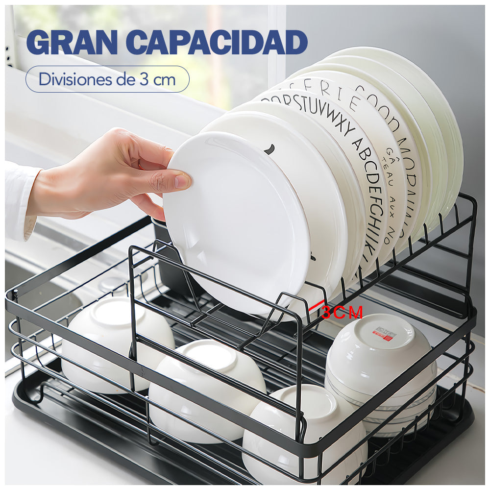 Escurridor de Platos 2 Niveles con Porta Cubiertos JL1