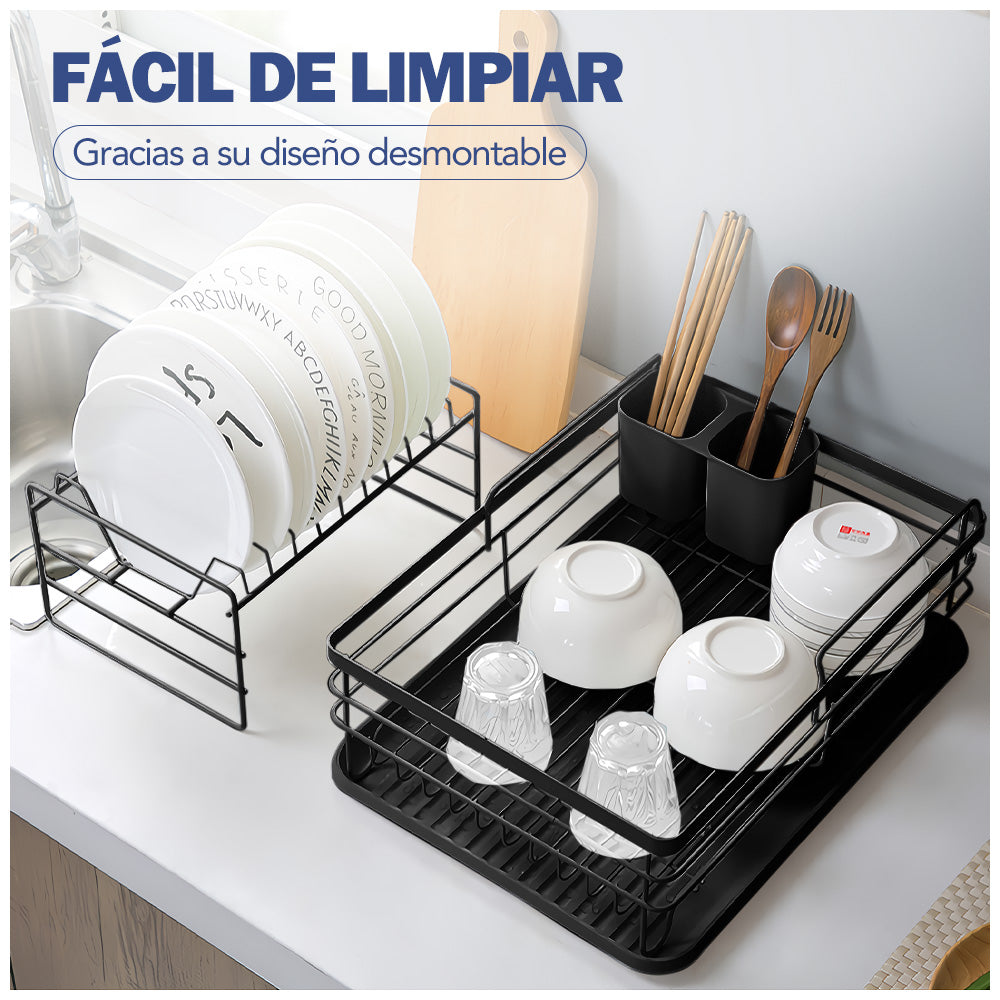 Escurridor de Platos 2 Niveles con Porta Cubiertos JL1