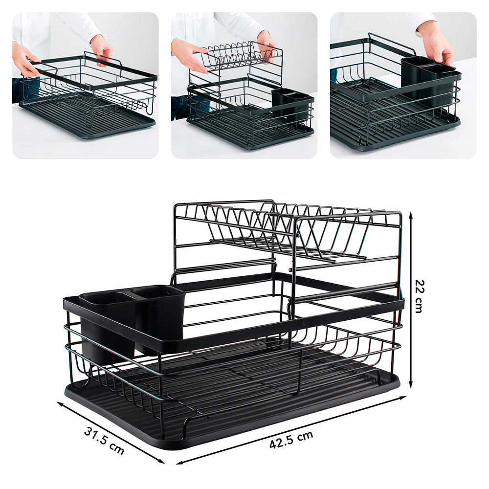 Escurridor de Platos 2 Niveles con Porta Cubiertos JL1
