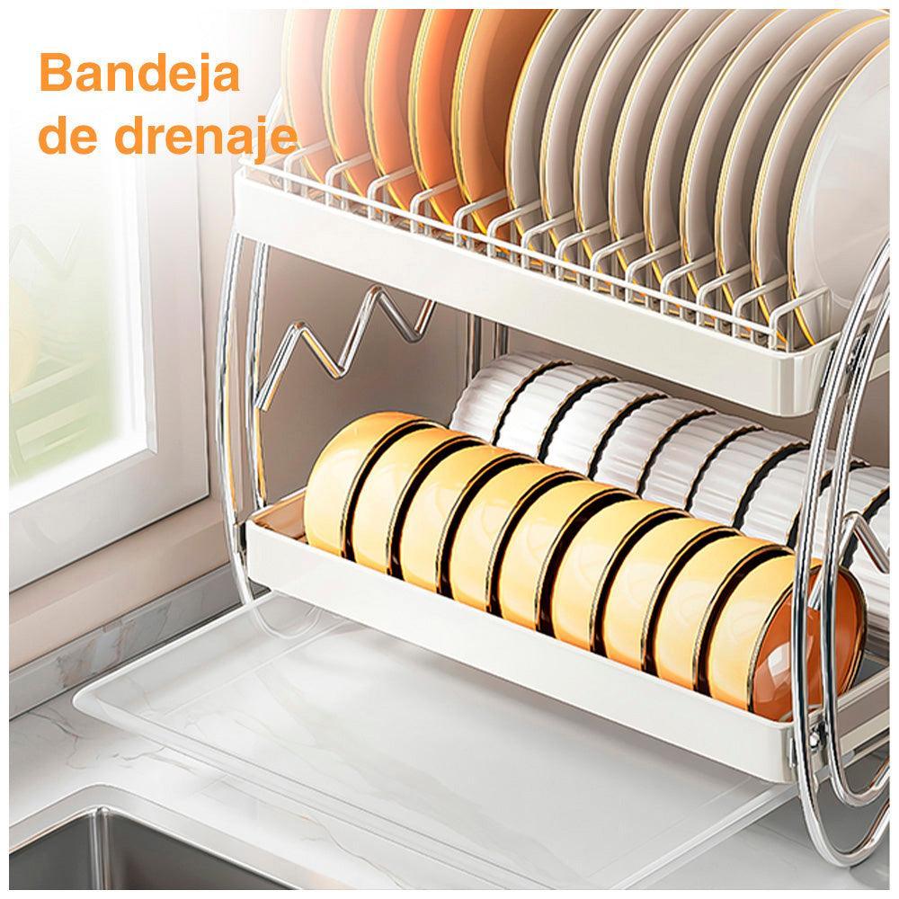 Escurridor de Platos 2 Niveles con Bandeja de Drenaje A22