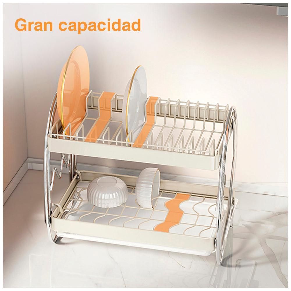 Escurridor de Platos 2 Niveles con Bandeja de Drenaje A22