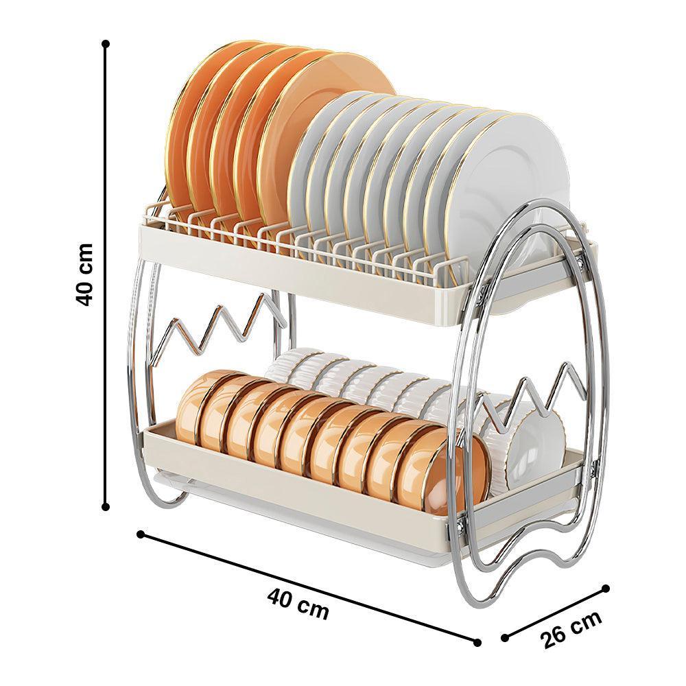 Escurridor de Platos 2 Niveles con Bandeja de Drenaje A22