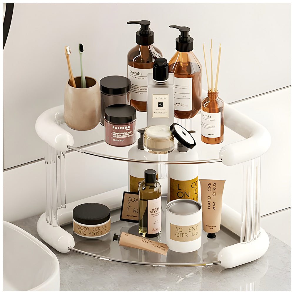 Organizador Esquinero de Baño 2 Niveles con Base Antideslizante E47