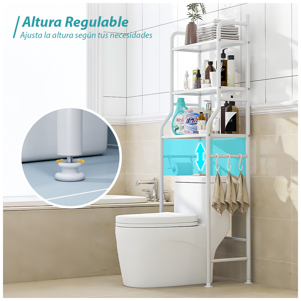 Estante Organizador de Baño 3 Repisas con Portapapel TJ2