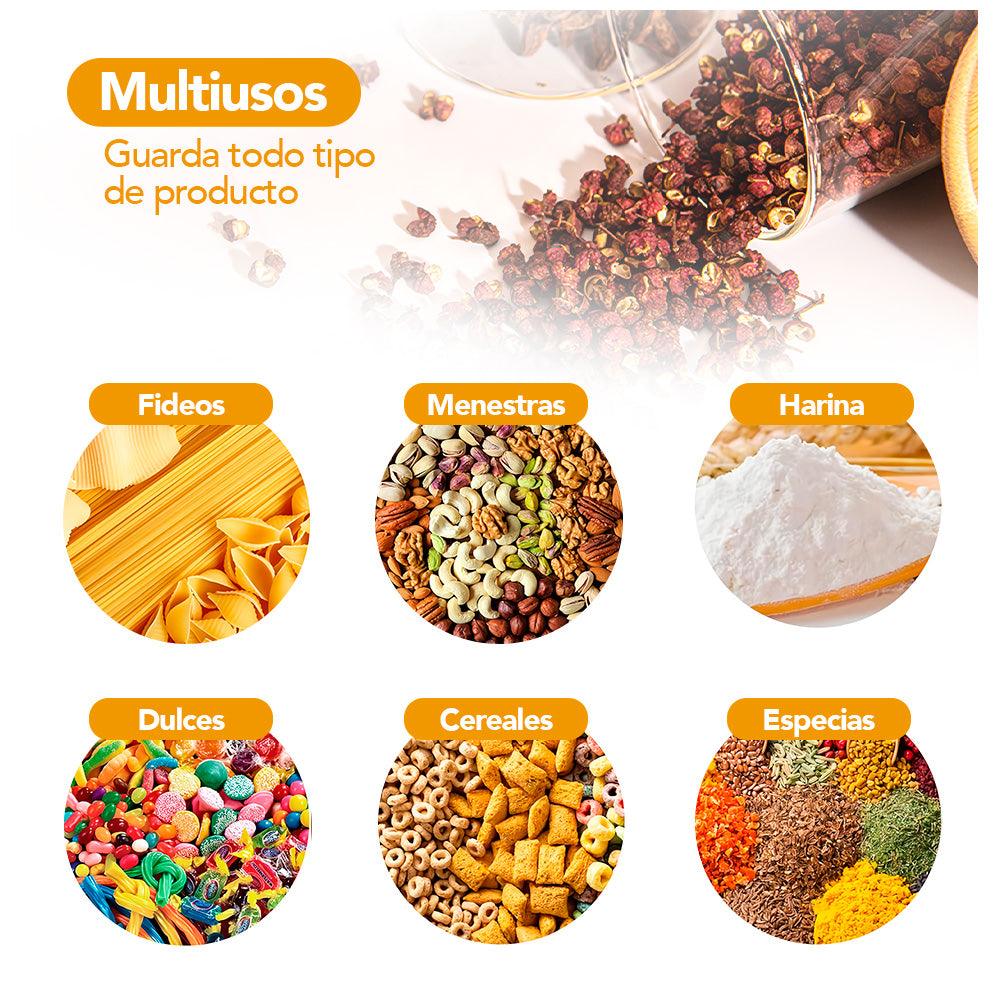 Frasco de Vidrio Hermético con Tapa de Bambú 450 ML F85