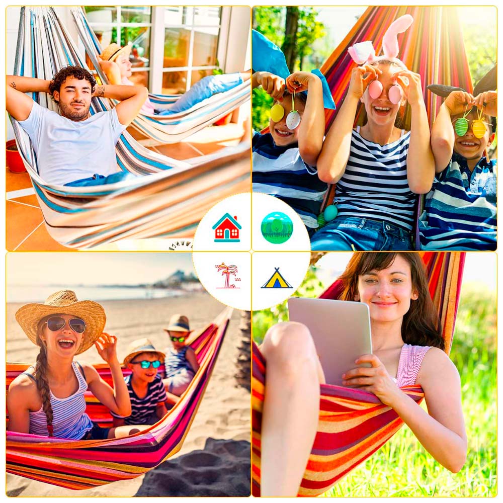 Hamaca Colgante con Funda Portátil Multicolor HF8