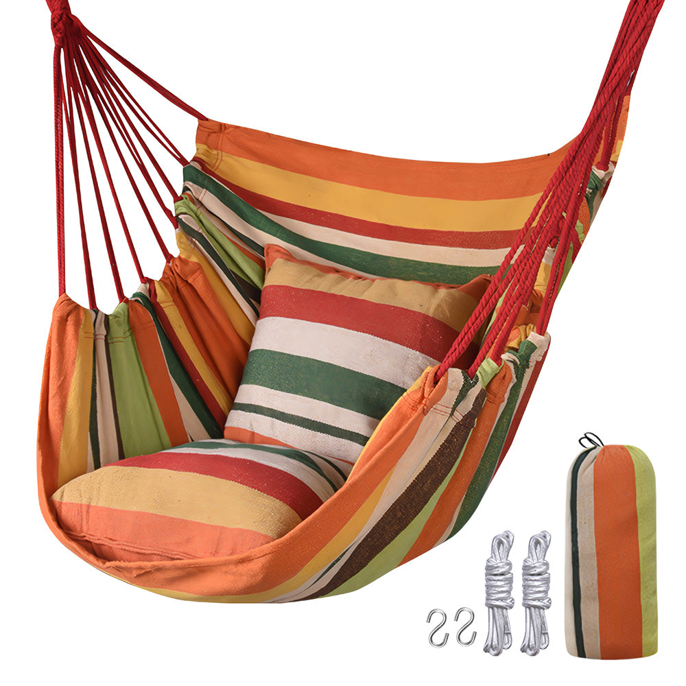 Hamaca Silla Colgante con Cojínes Y Funda 100cm X 130cm Multicolor A58