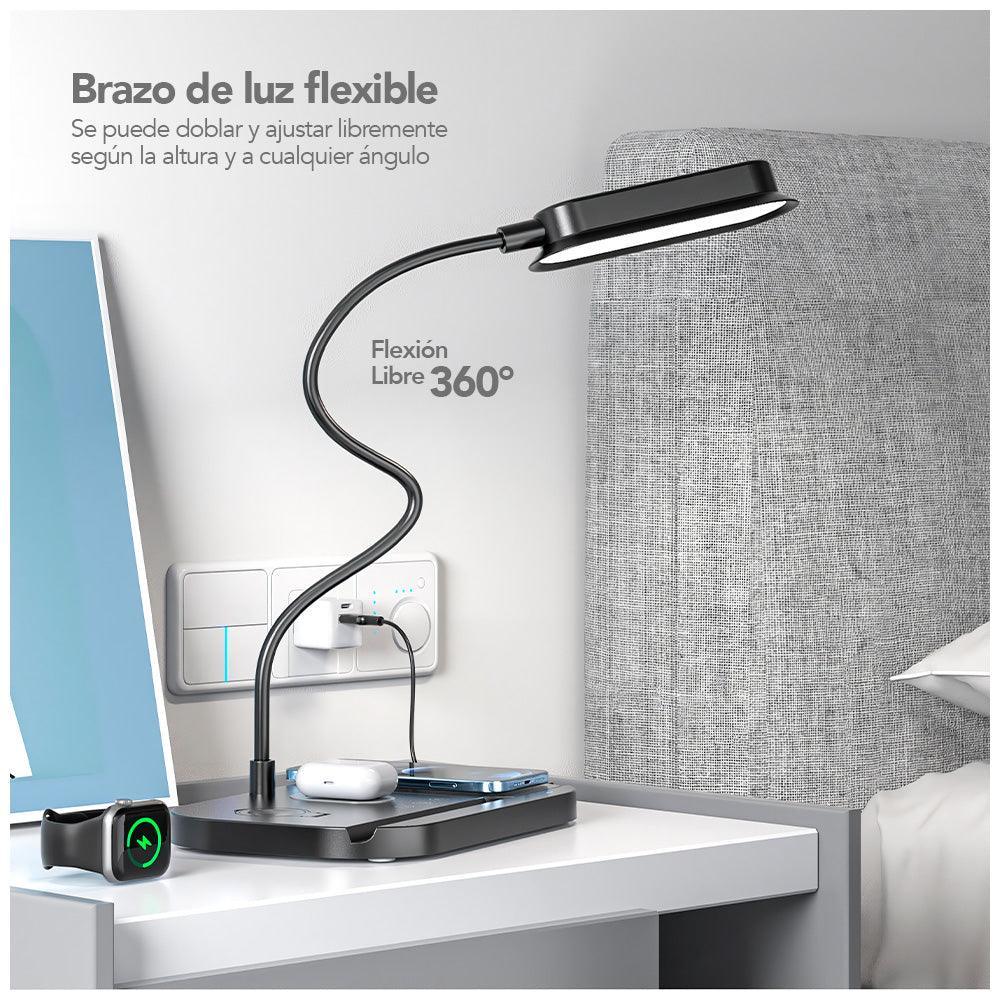 Cargador Inalámbrico 4 en 1 con Lámpara LED Flexible T80