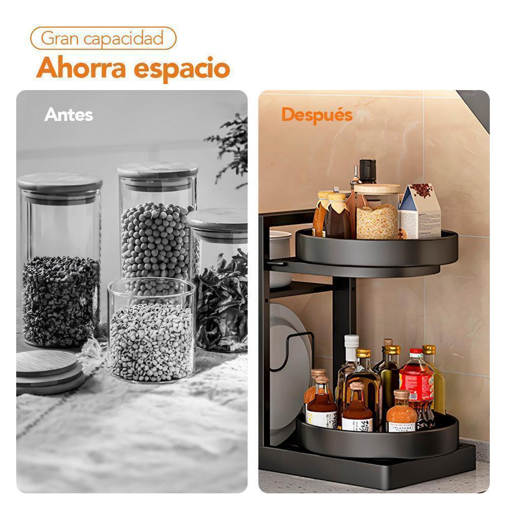 Organizador de Cocina con Soporte Giratorio 2 Niveles S45