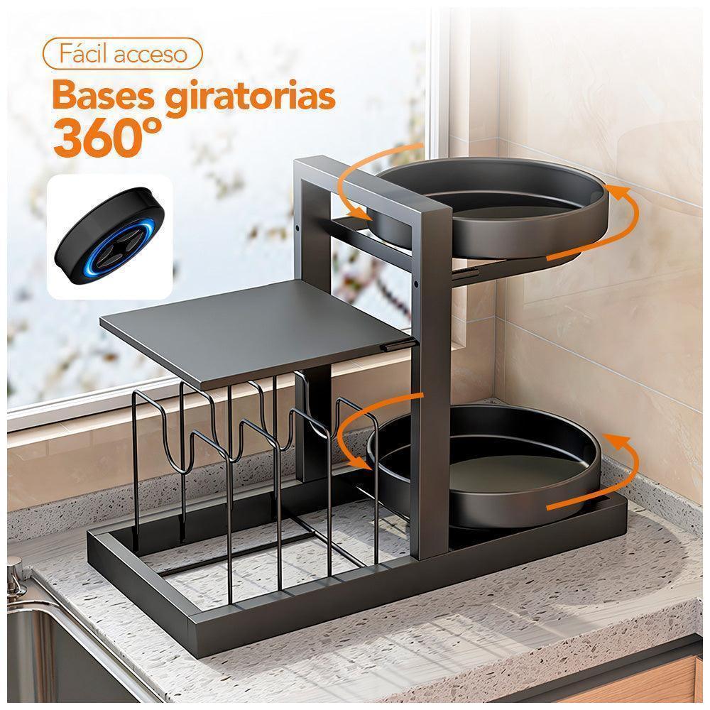 Organizador de Cocina con Soporte Giratorio 2 Niveles S45