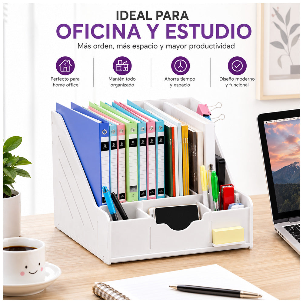 Organizador de Escritorio con Compartimentos para Oficina Estudio y Hogar A42