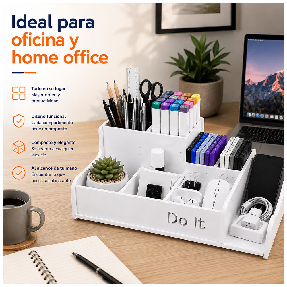 Organizador de Escritorio Multifuncional con Compartimentos AJ1