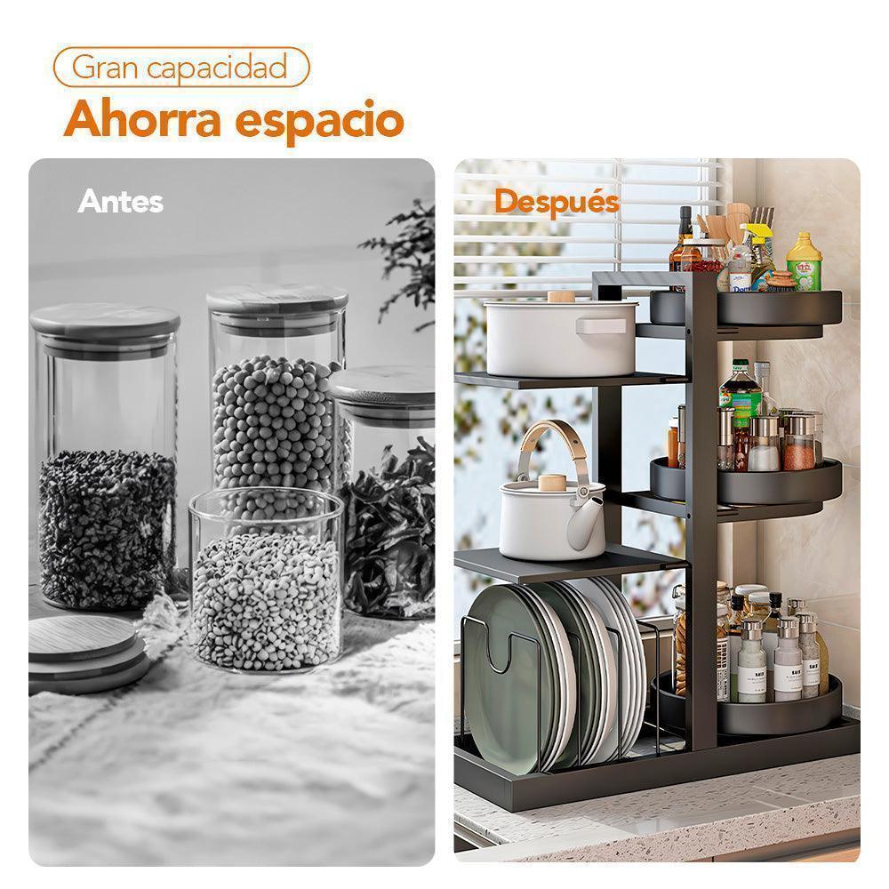 Organizador de Cocina con Soporte Giratorio 3 Niveles J24