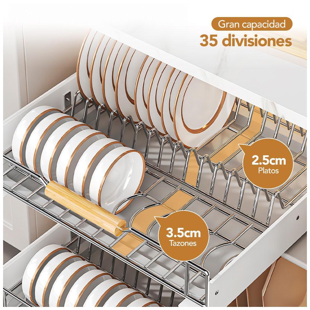 Escurridor de Platos Extraíble 2 en 1 para Gabinete L70