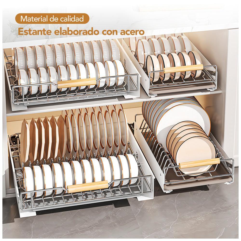Escurridor de Platos Extraíble 2 en 1 para Gabinete L70