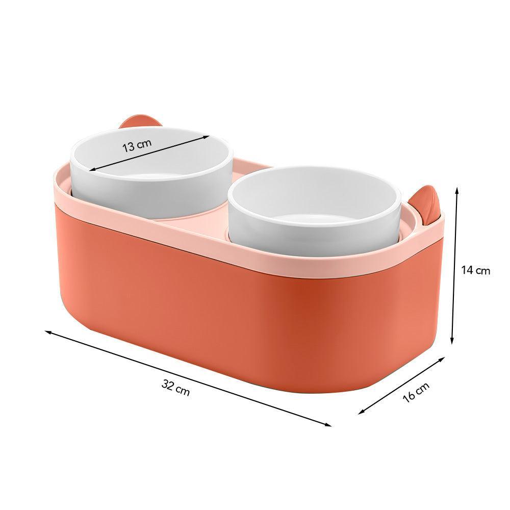 Plato Elevado Doble para Perros Gatos con Base MM3