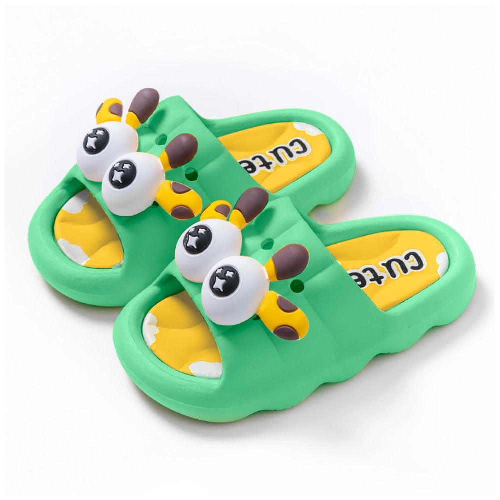 Sandalias Kawaii para Niños Diseño 3D Jirafa Verde Z35