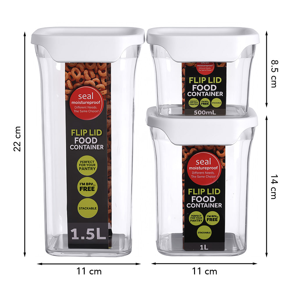 Set de Frascos Herméticos 3 Piezas con Tapa H10