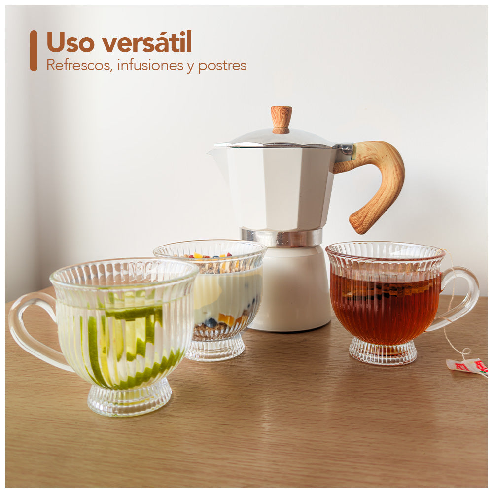Set de 6 Tazas de Vidrio Elegante G83