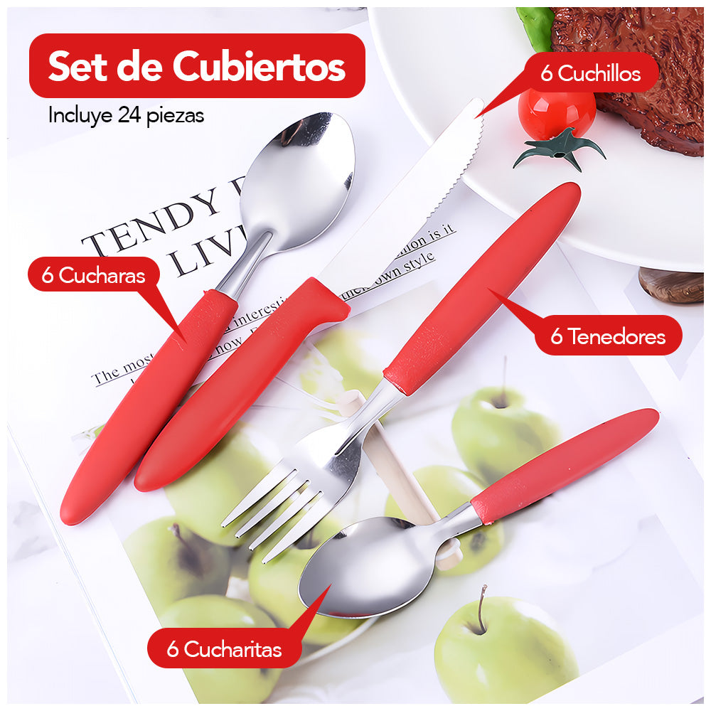Juego de Cubiertos 25 Piezas con Bandeja L17