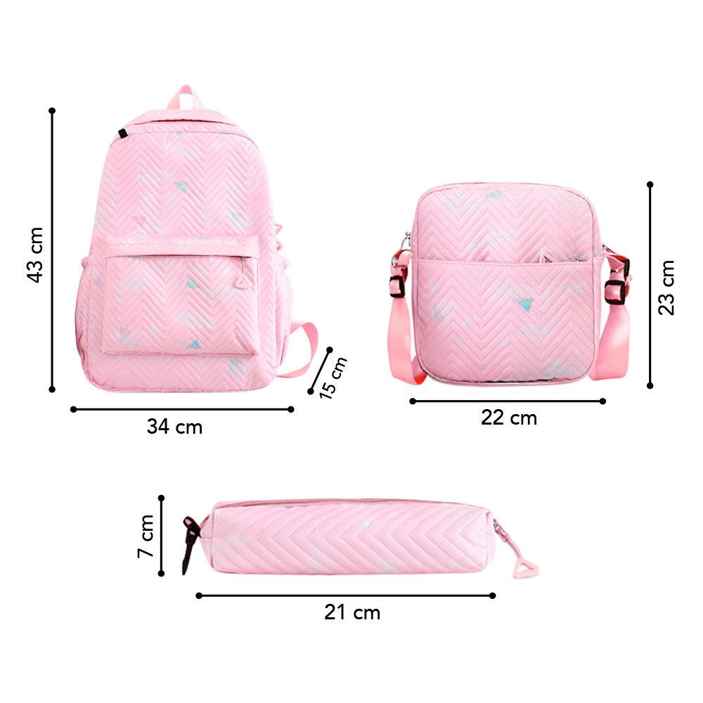 Mochila Kawaii 3 Piezas Porta Laptop 15,6" BP1