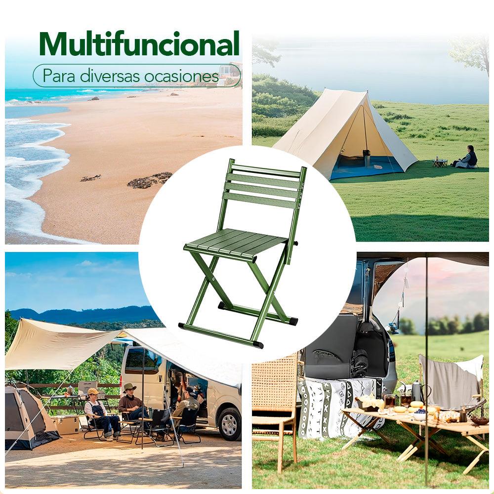 Silla Plegable 2 en 1 para Playa Jardín Camping Terraza Verde DD4