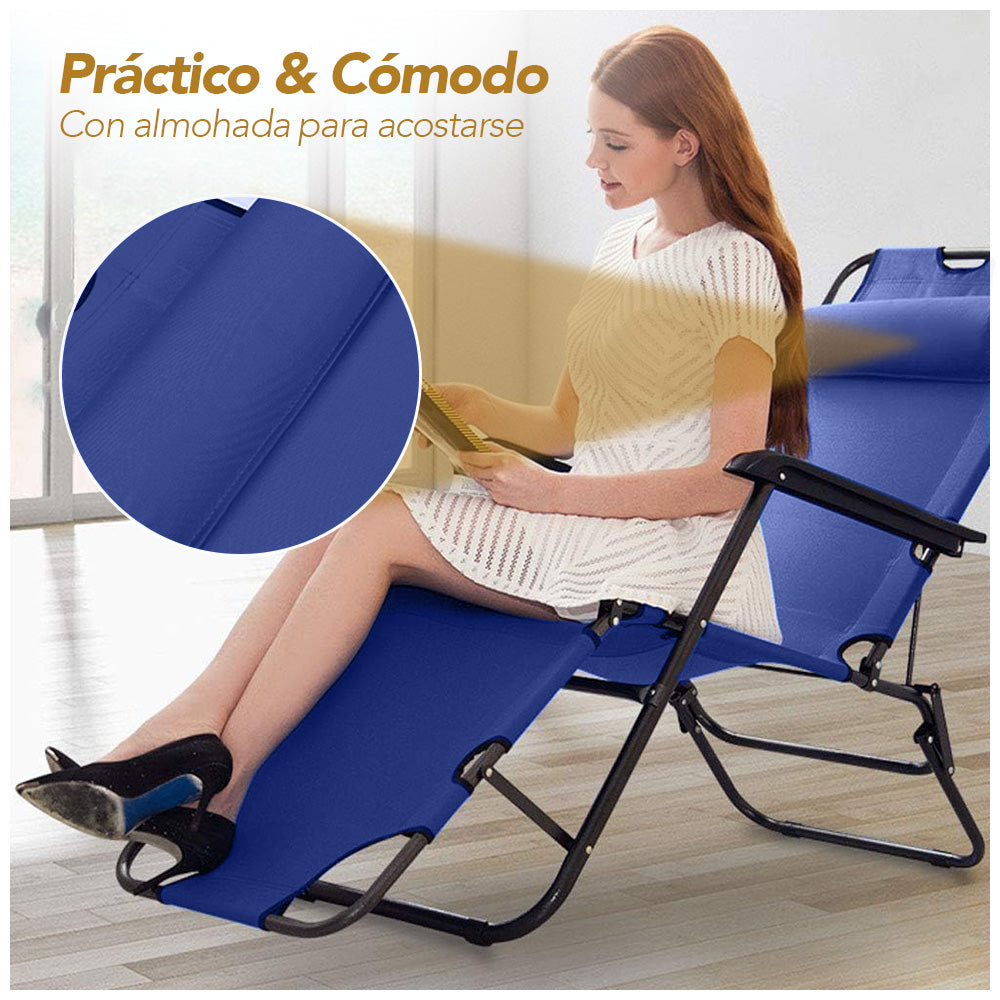 Silla Camping Reclinable 180° Plegable HN3