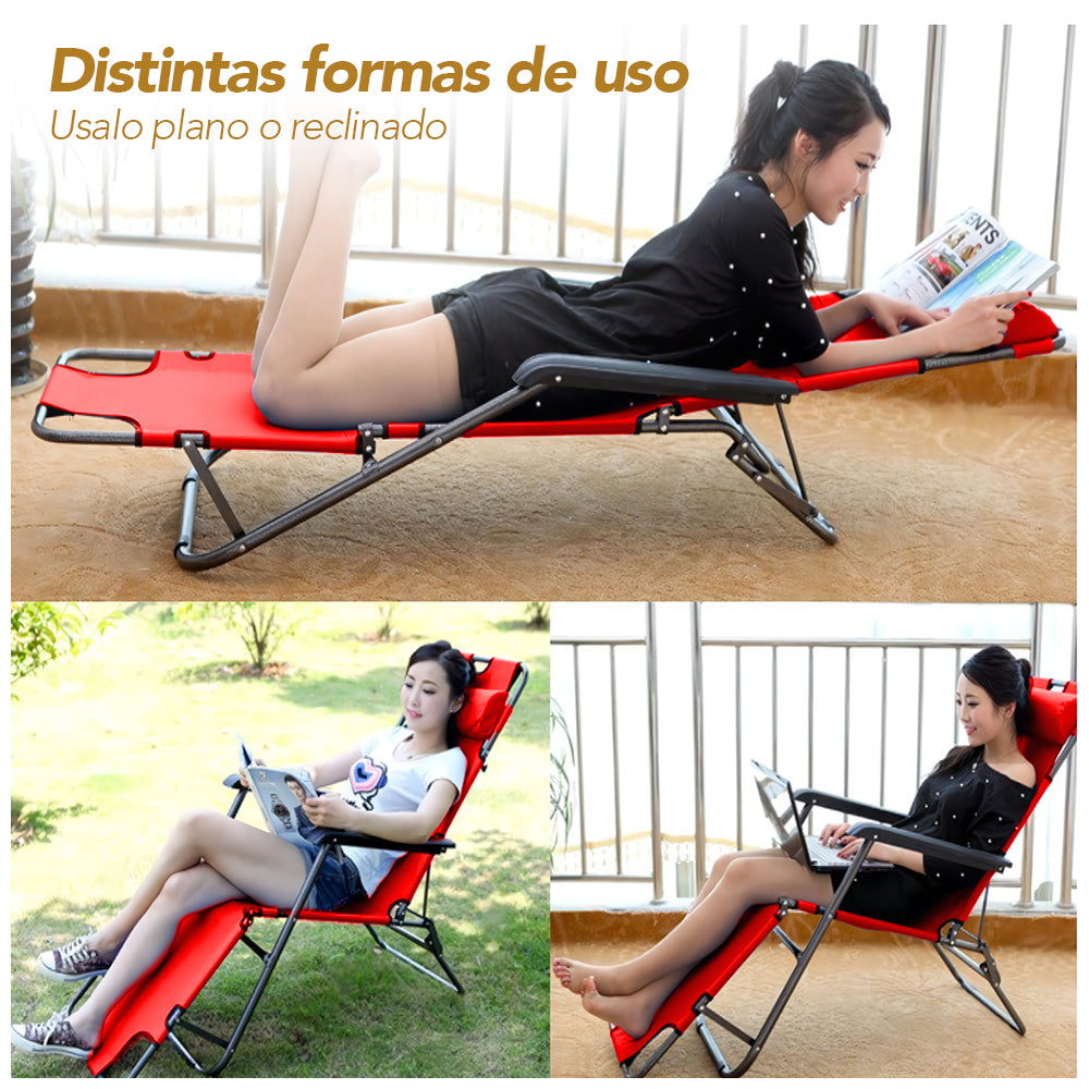 Silla Camping Reclinable 180° Plegable HN3