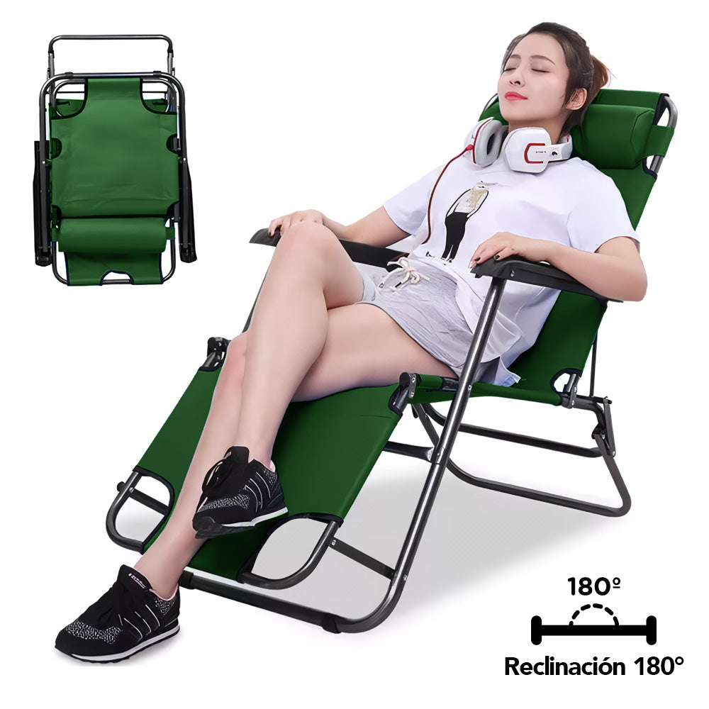 Silla Camping Reclinable 180° Plegable HN3