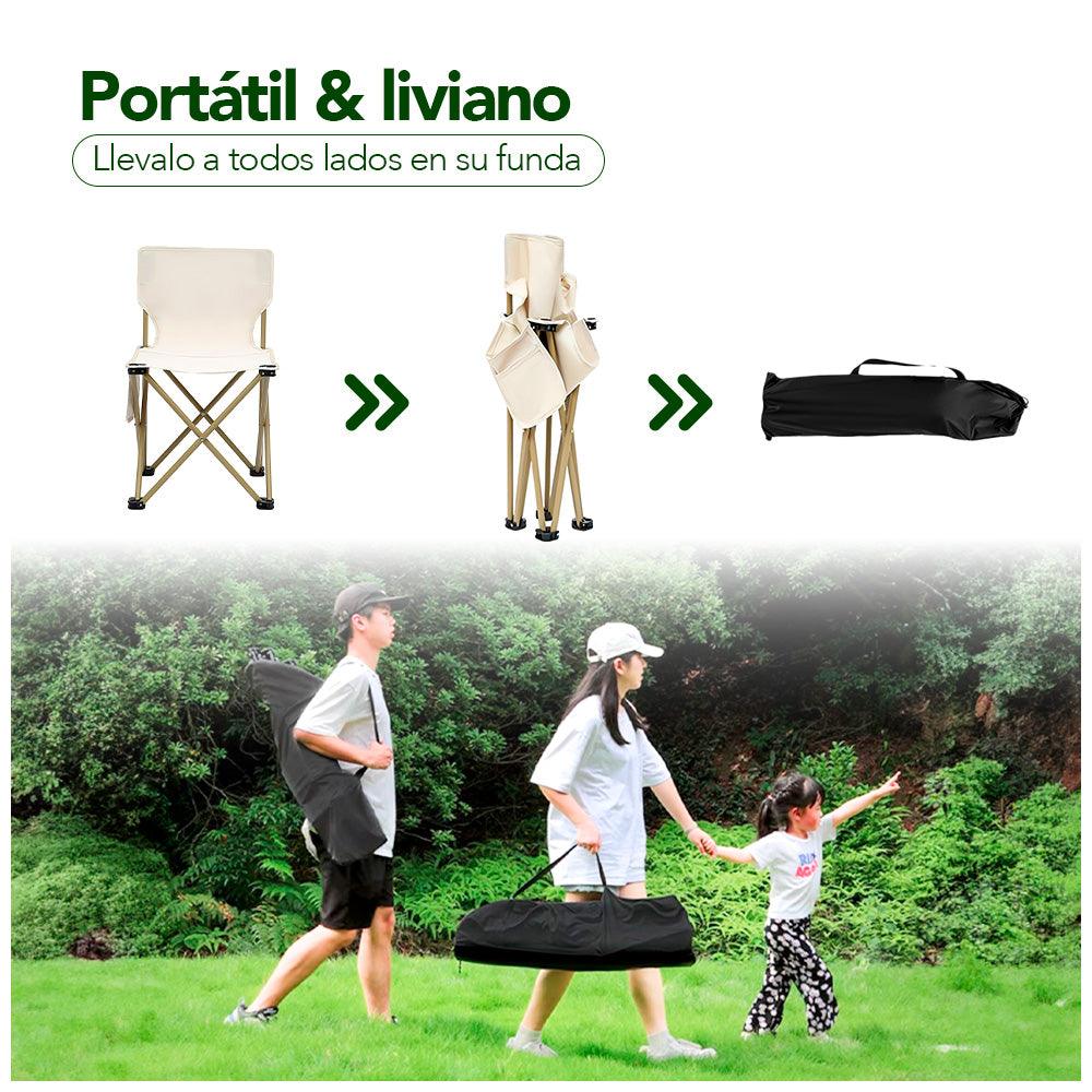 Silla Plegable para Playa Camping Jardín Terraza con Funda SP4