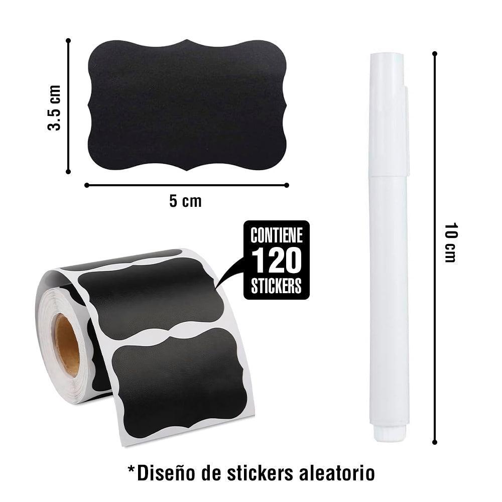 Etiqueta Sticker 120 Unidades Tipo Pizarra con Plumón CA7