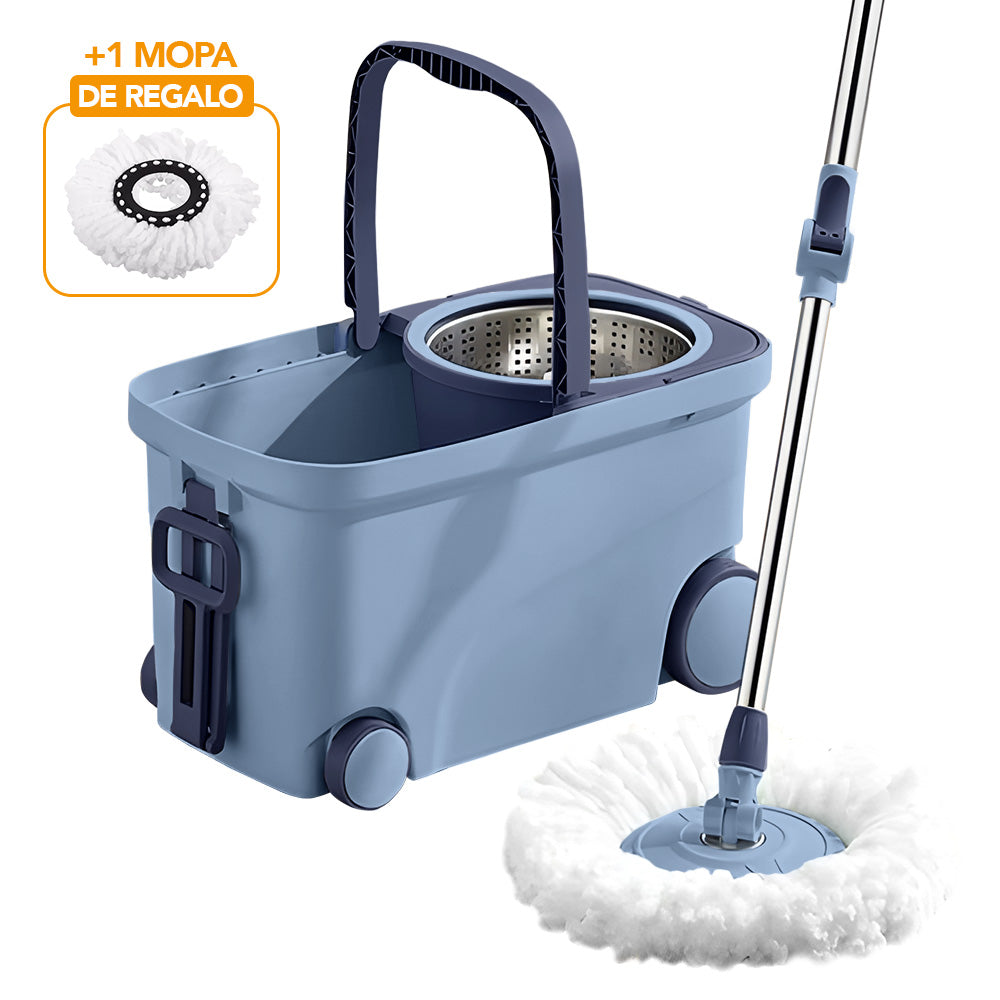 Trapeador Giratorio 2 Mopas con Ruedas Y Asa S4F