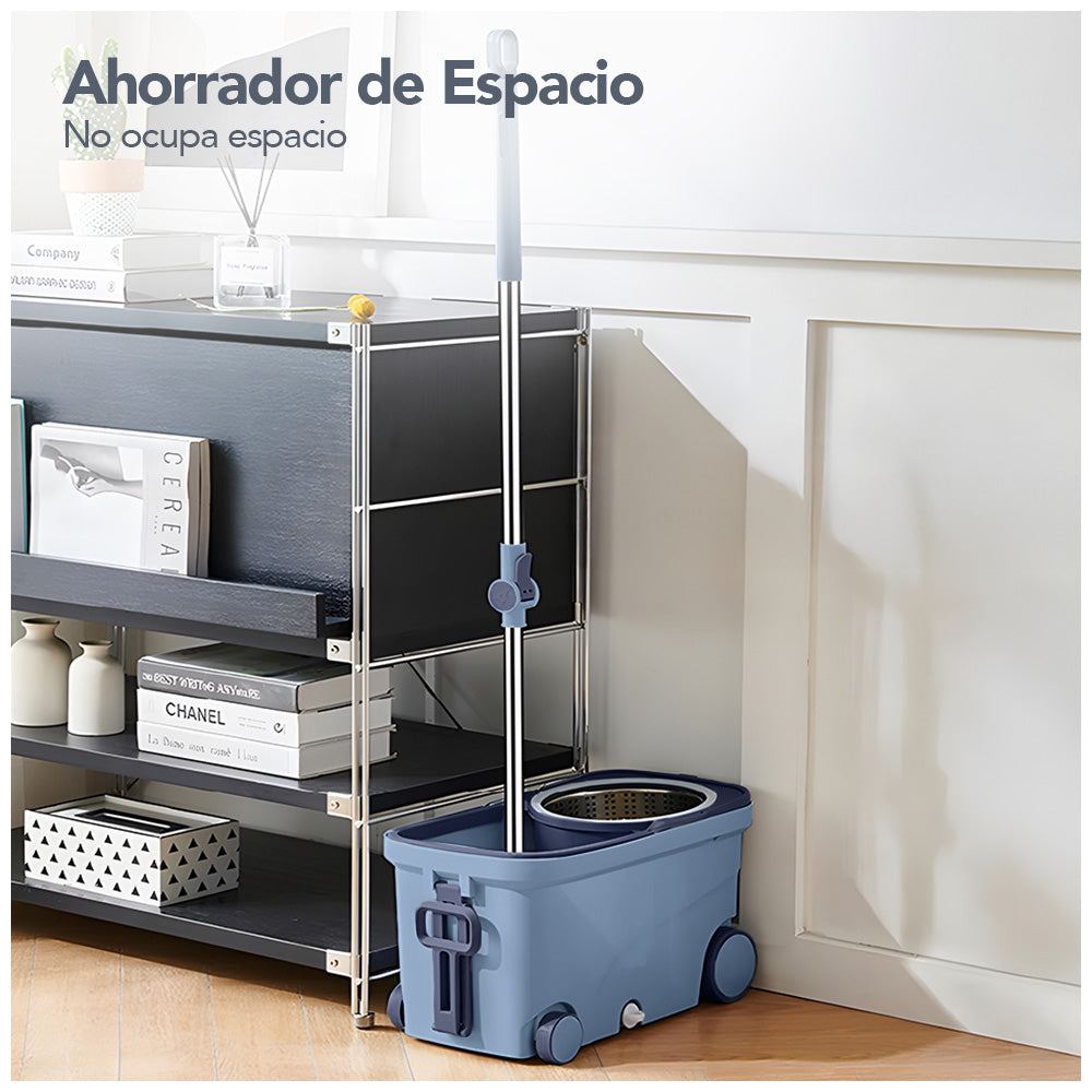 Trapeador Giratorio 2 Mopas con Ruedas Y Asa S4F