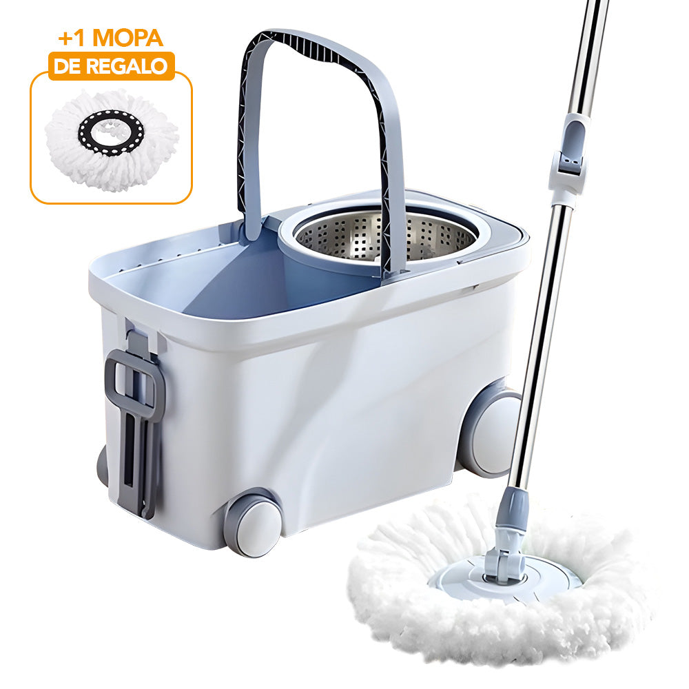 Trapeador Giratorio 2 Mopas con Ruedas Y Asa S4F